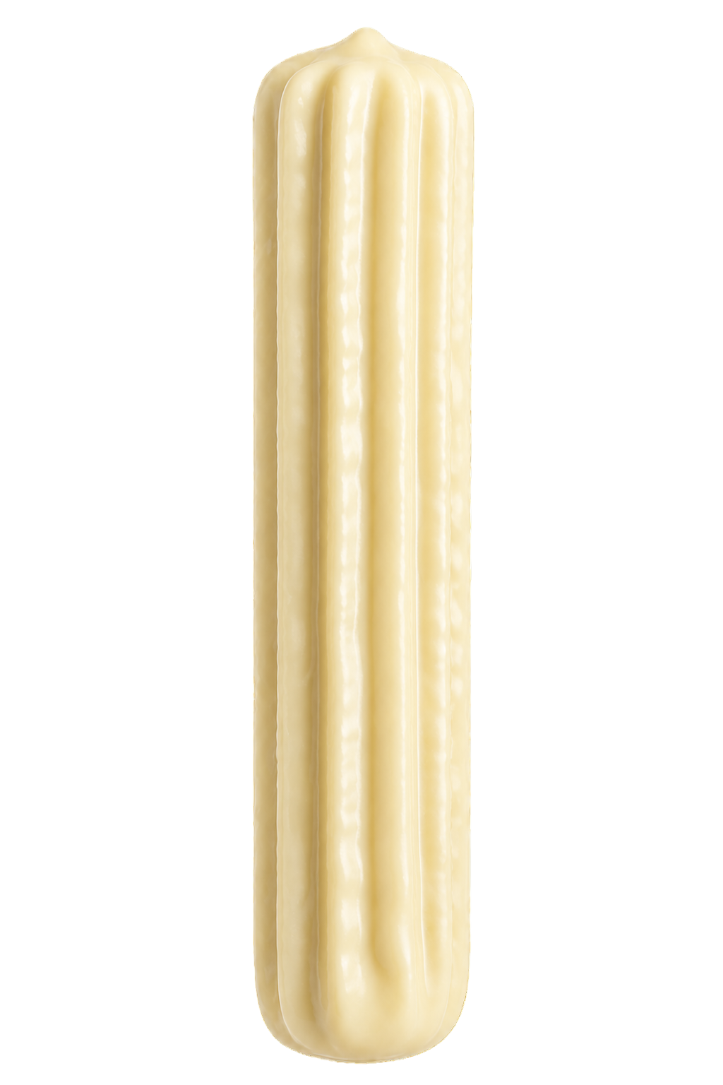 Churro artesanal con crocante baño de chocolate blanco premium